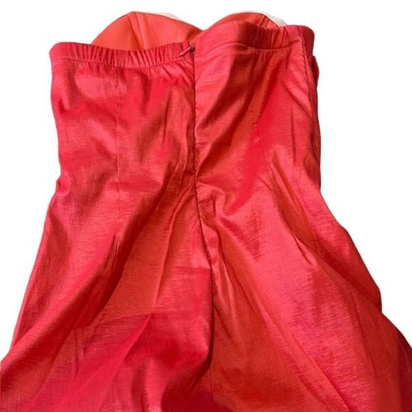 Sequin Hearts Women's Formal Coral Taffeta Ruched Rose Zip Back Mini Dress 7 - Picture 6 of 12